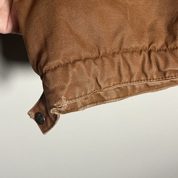 CE Schmidt Jacket Mens XL Tall Duck Canvas Sherpa Full Zip Work Wear Hood Brown - Picture 5 of 11